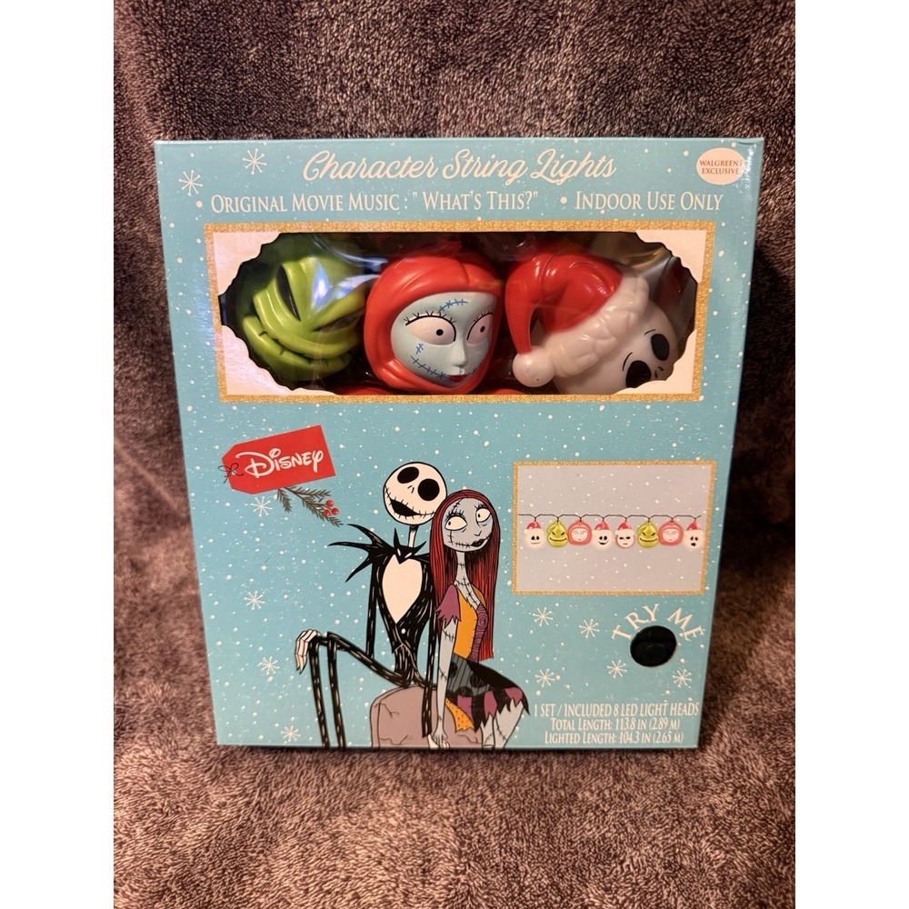 Tim Burton Disney NIGHTMARE BEFORE CHRISTMAS CHARACTER LED MUSICAL STRING LIGHTS
